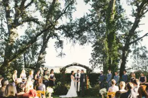 Our wedding took place at Kenwood Farms & Gardens, a beautiful outdoor barnyard setting in the heart of Sonoma County, California, surrounded by vineyards. Emily Blake Photo.