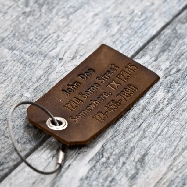 Personalized Engraved Leather Luggage Tag (11 designs)