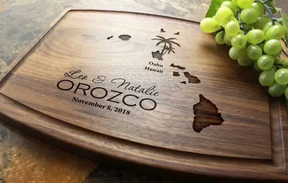 Hawaii Cutting Board - Hawaiian Themed Gift Ideas Personalized Tropical Gift Guide - An Adventure is Calling Travel Blog